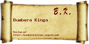 Bumbera Kinga névjegykártya