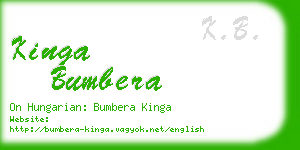 kinga bumbera business card
